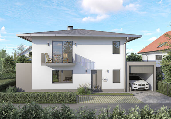 Ansicht Süd mit Garage