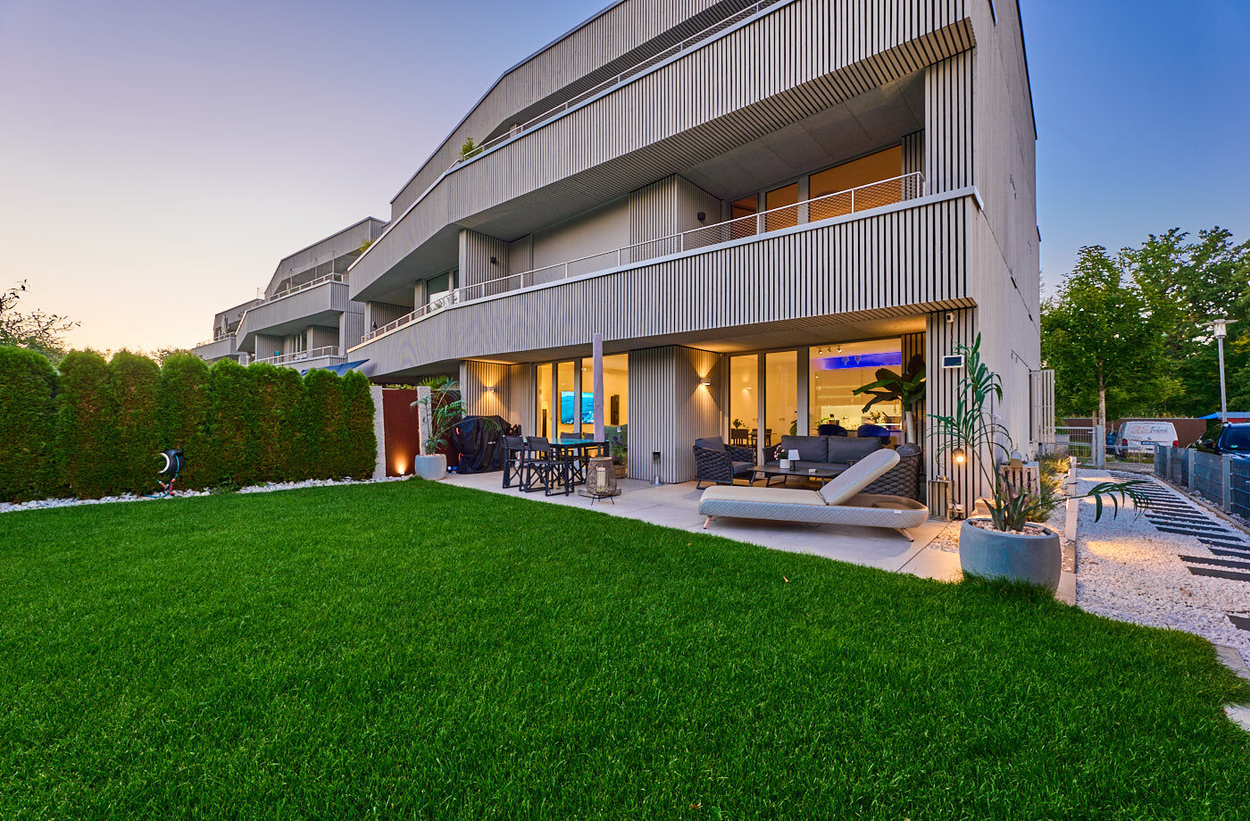 Sonnenuntergang auf der Terrasse