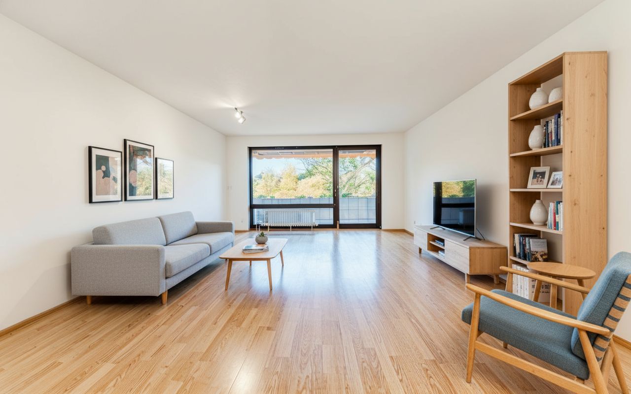 Visualisierung: Wohnzimmer mit Einrichtungsidee