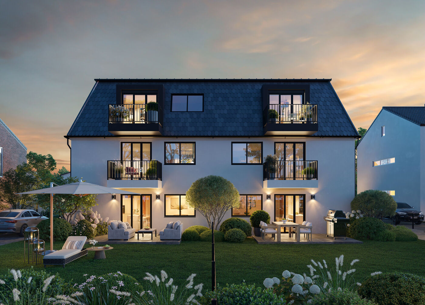 Gartenansicht am Abend_Visualisierung