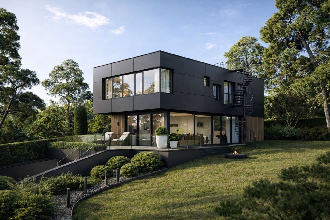 Moderne Villa mit Seeblick_Visualisierung