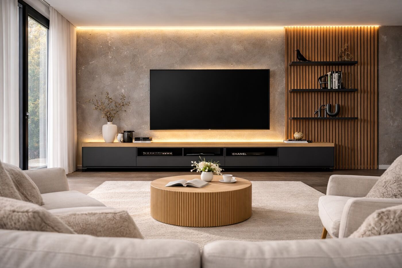 Wohnen Fernsehwand_Visualisierung