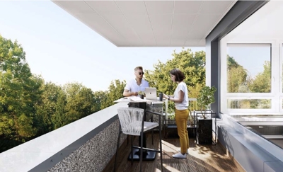 Eckbüro mit Dachterrasse