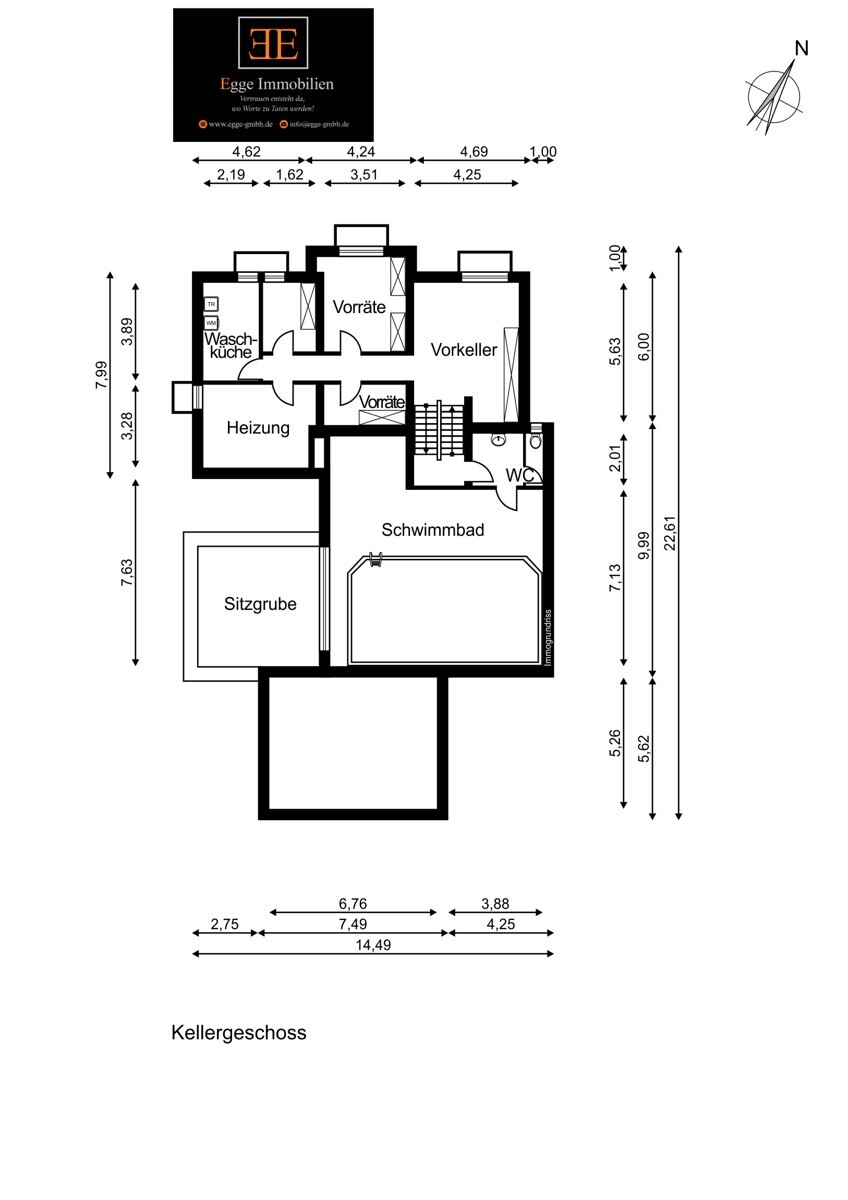 Grundriss Pool/Kellergeschoss