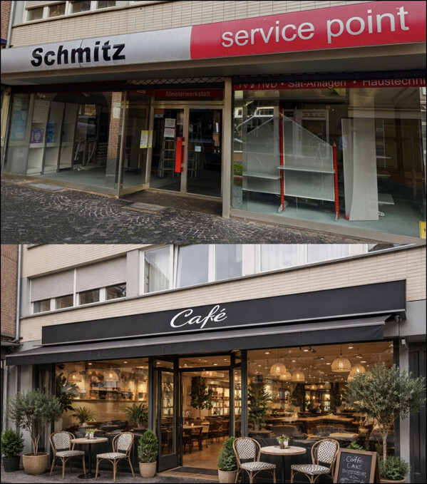 Außenansicht mit KI-Visualisierung