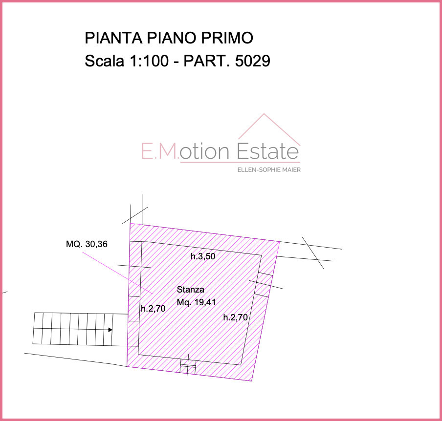 Piano primo app-Zimmer im Hof erster StockBGF30,36m2_Tremosine