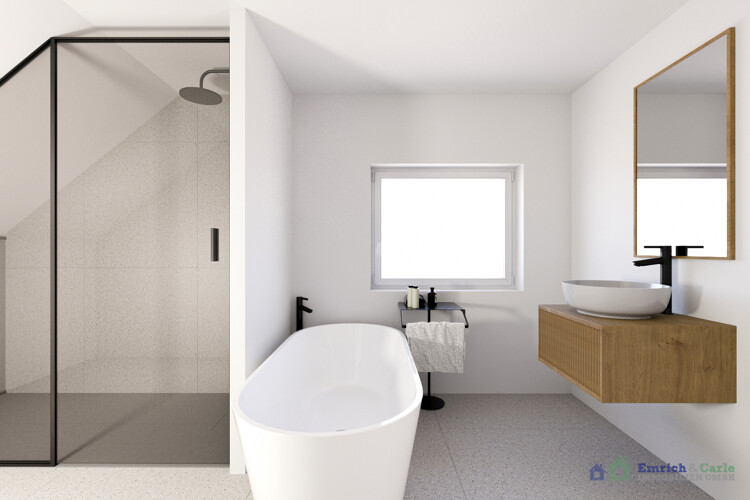 Neubau OG Bad visualisiert