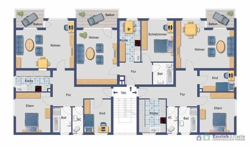 Grundriss Erd- + Obergeschoss