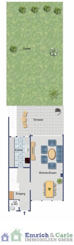 Grundriss Erdgeschoss mit Garten