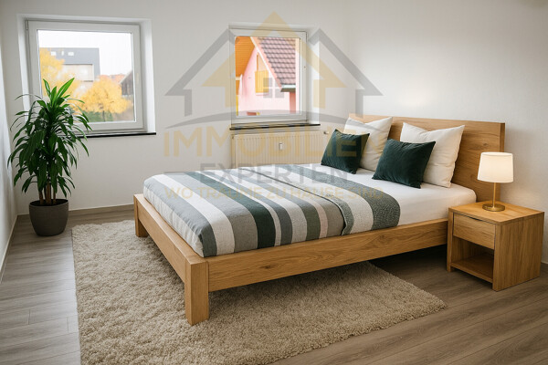 Schlafzimmer mit 2 Fenster