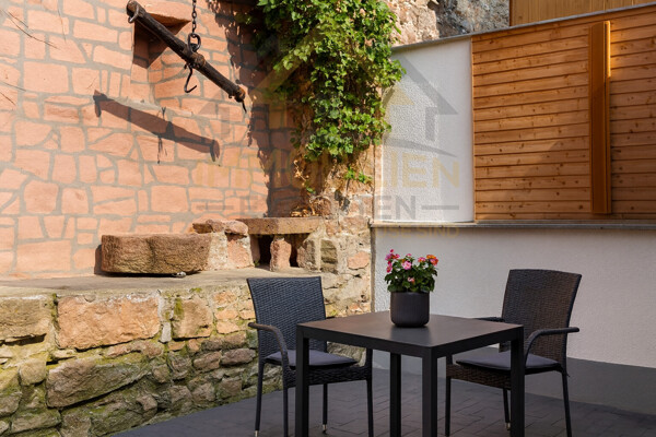 Balkon/Terasse mit Turmblick