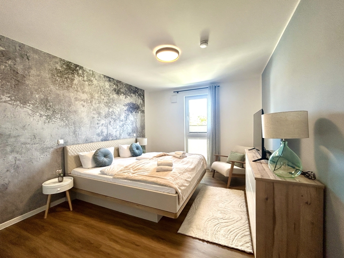 800 m zum Strand - Ferienwohnungen in Kölpinsee / Usedom – Musterwohnung - Schlafen 1