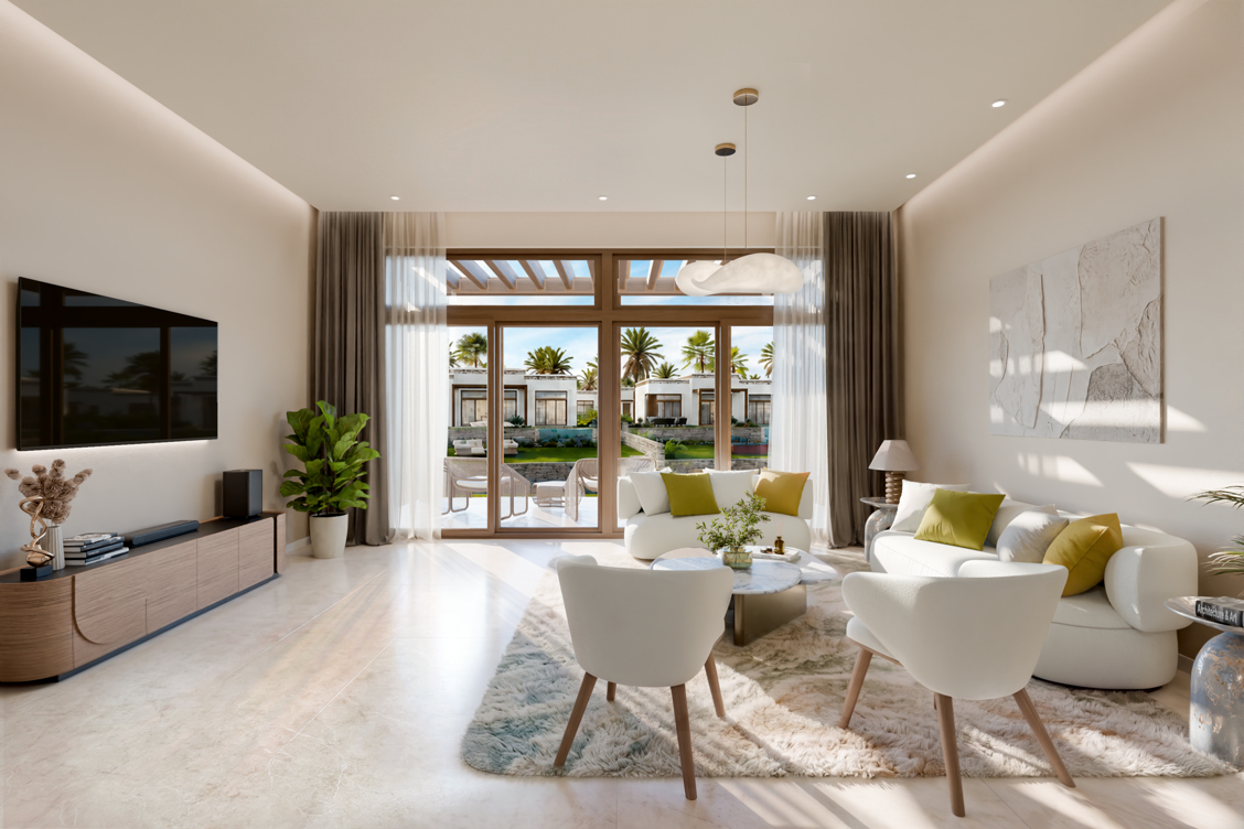 Chalets mit je 4 Apartments mit Wasserzugang in Omans grünem Süden - direkt am Meer – Wohnen 1