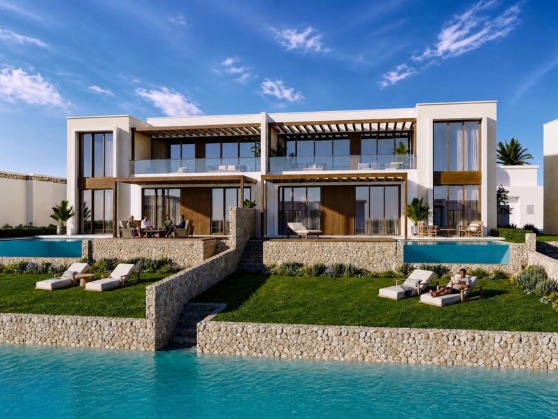 Chalets mit je 4 Apartments und Wasserzugang in Omans grünem Süden - direkt am Meer