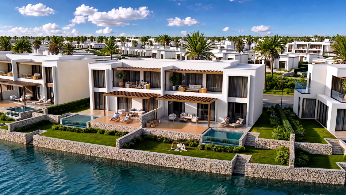 Chalets mit je 4 Apartments mit Wasserzugang in Omans grünem Süden - direkt am Meer – Chalet - Vogelperspektive