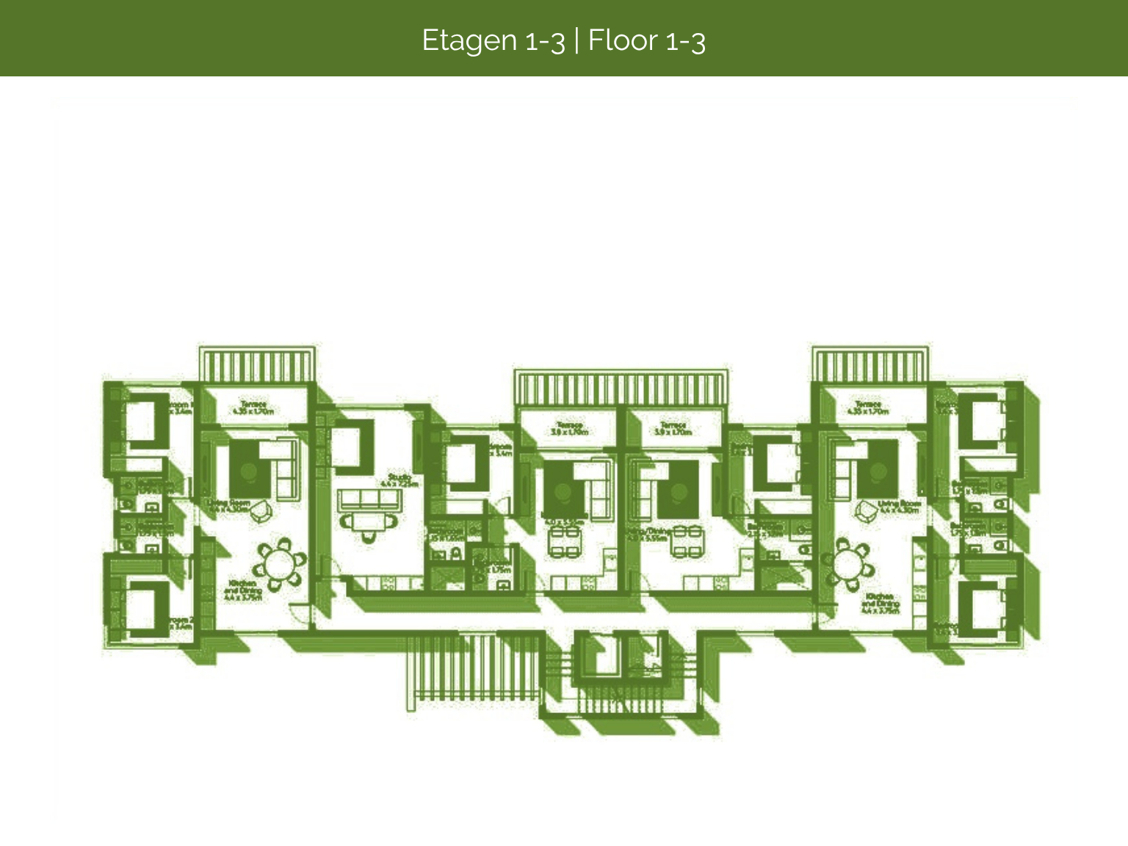 3-Zimmer-Apartments unweit Maskat - direkt am Meer – Etagen 1-3 | Floor 1-3
