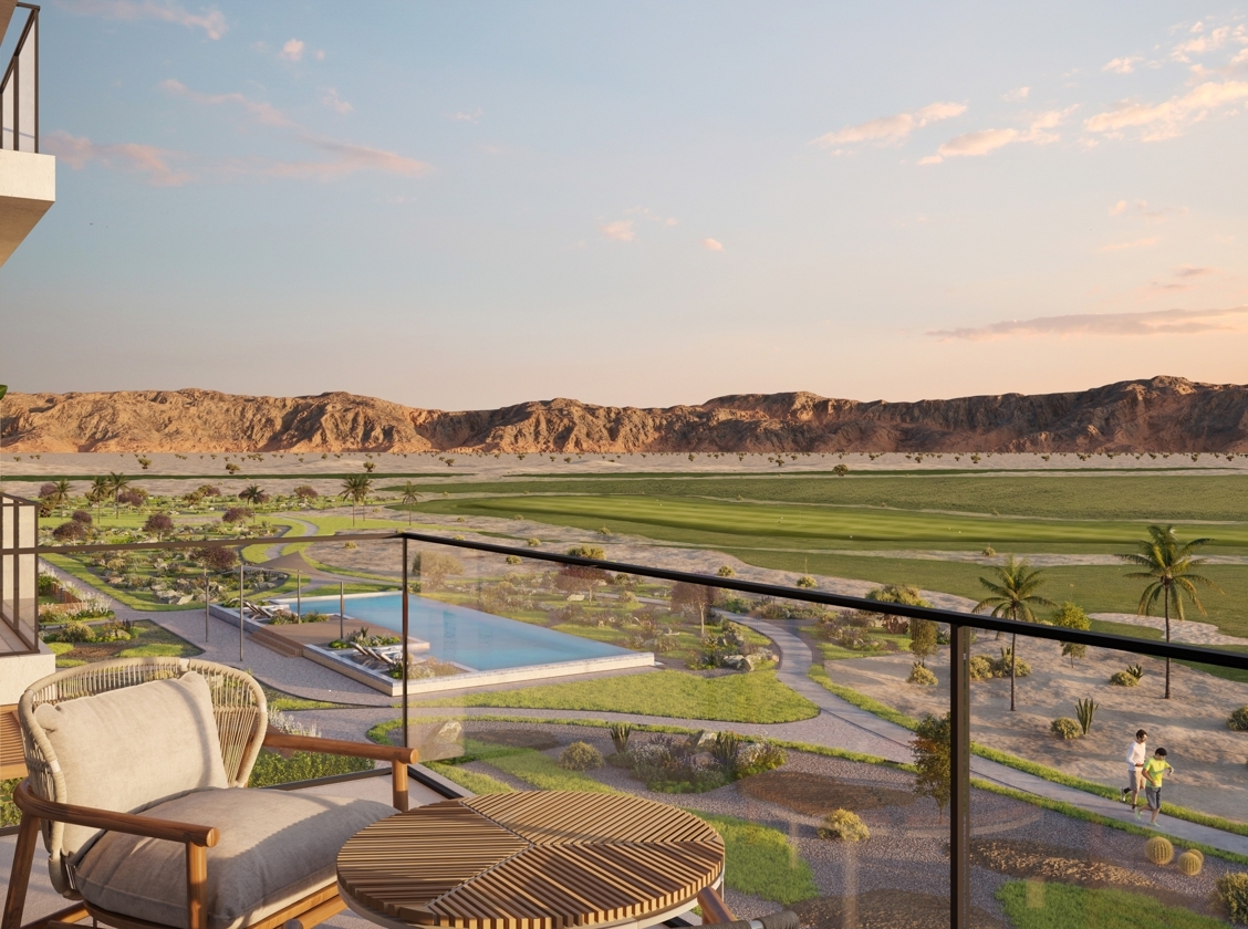 3-Zimmer-Apartments unweit Maskat - direkt am Meer – Blick vom Balkon
