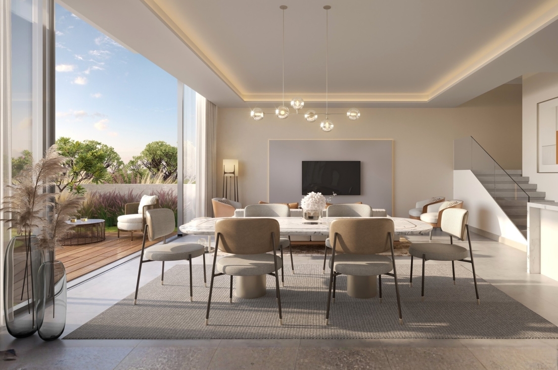 4-Zimmer-Reihenhaus-Villen in AIDA bei Maskat – 130 Meter über dem Golf von Oman – Reihenhaus-Villa Essbereich
