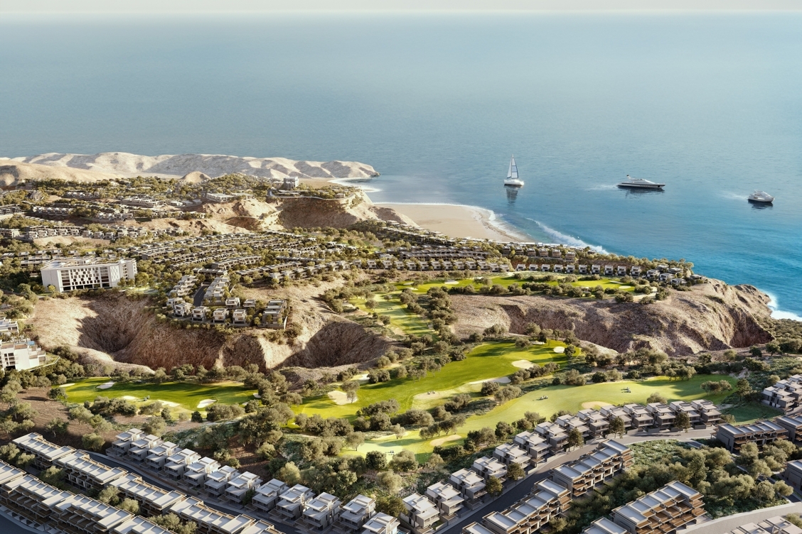 4-Zimmer-Reihenhaus-Villen in AIDA bei Maskat – 130 Meter über dem Golf von Oman – AIDA aus der Vogelperspektive