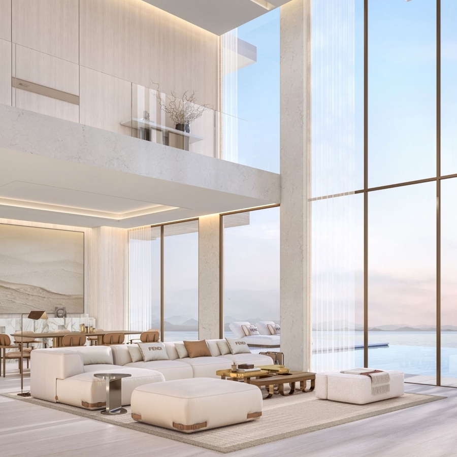 Oceanfront Villas bei Maskat – Interieur von FENDI Casa – 130 m über dem Meer – Oceanfront Villa | Interior FENDI Casa