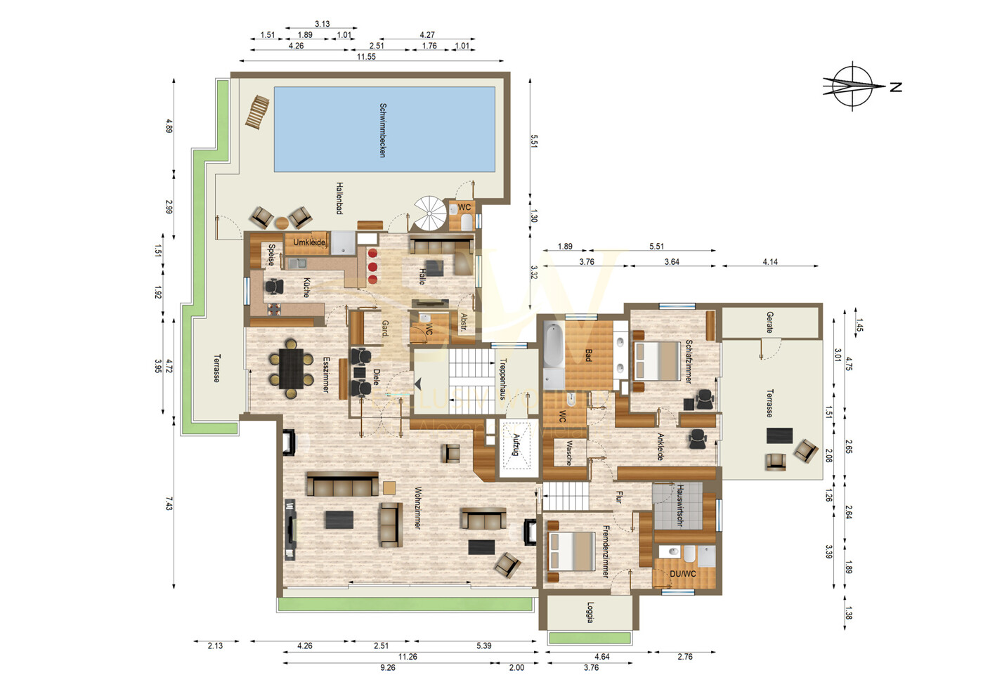 Penthouse P5 - 2D Grundriss