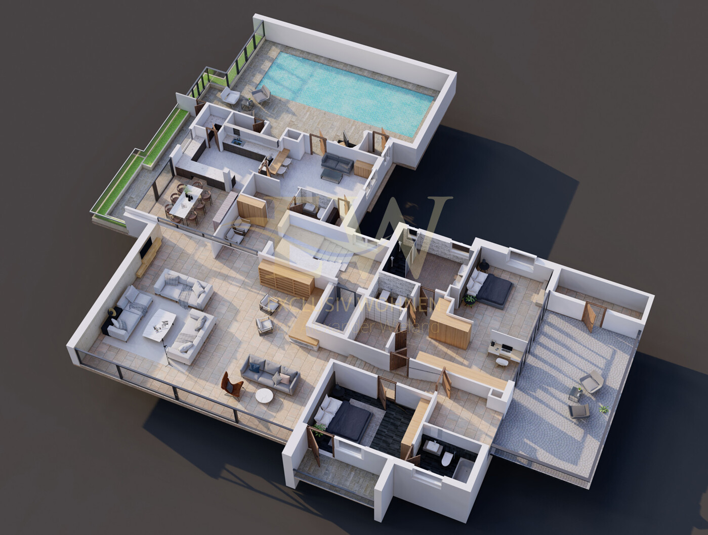 Penthouse P5 - 3D Grundriss