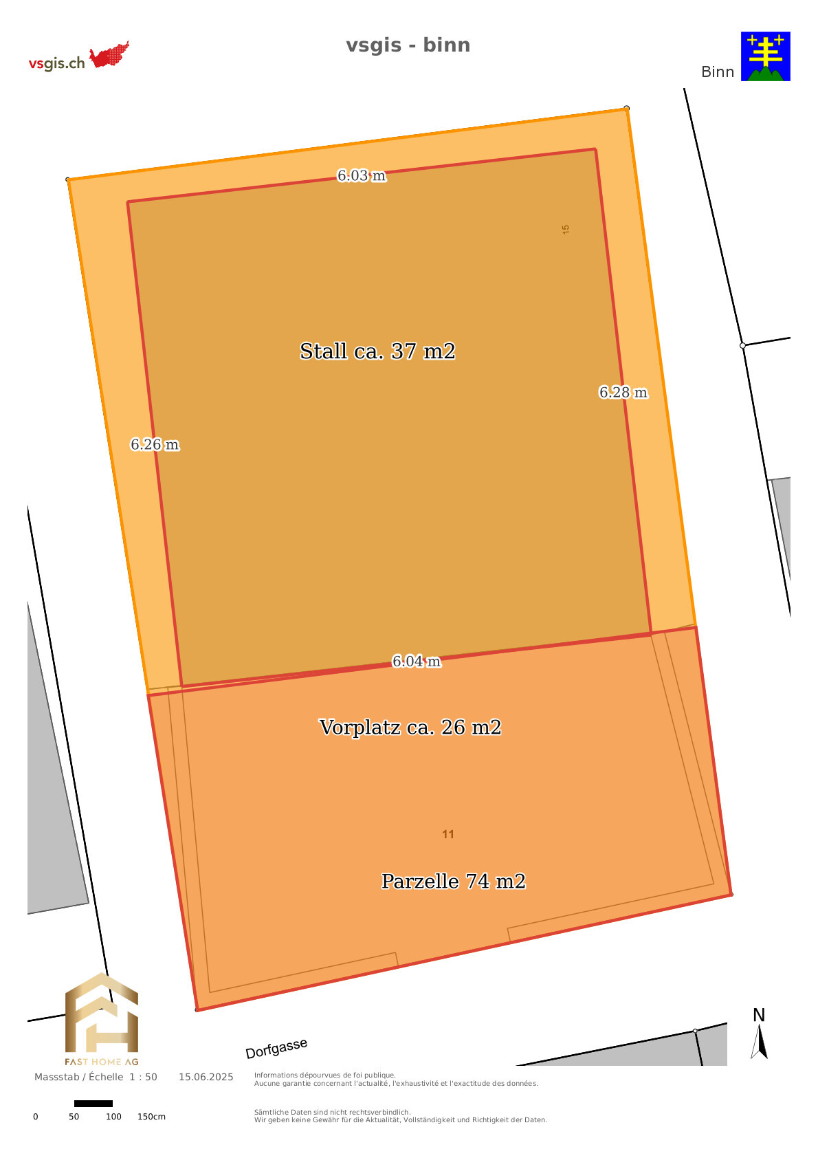 Situtation Parzelle vermasst - Bild 1 - 
