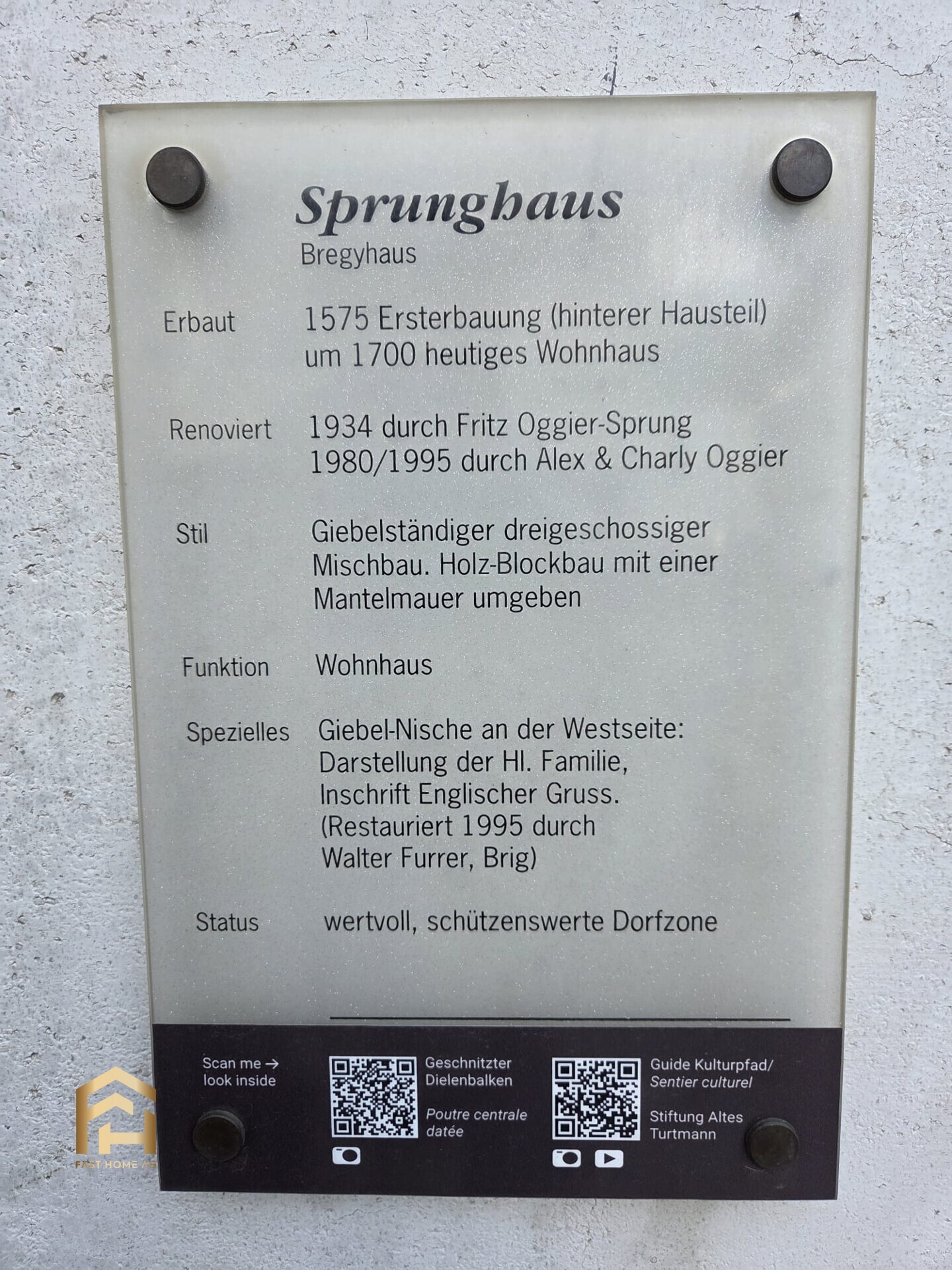 Sprunghaus Schild
