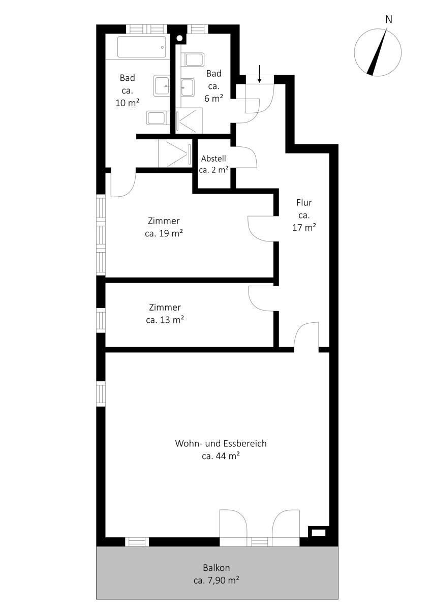 Optionaler Grundriss 1. Obergeschoss rechts
