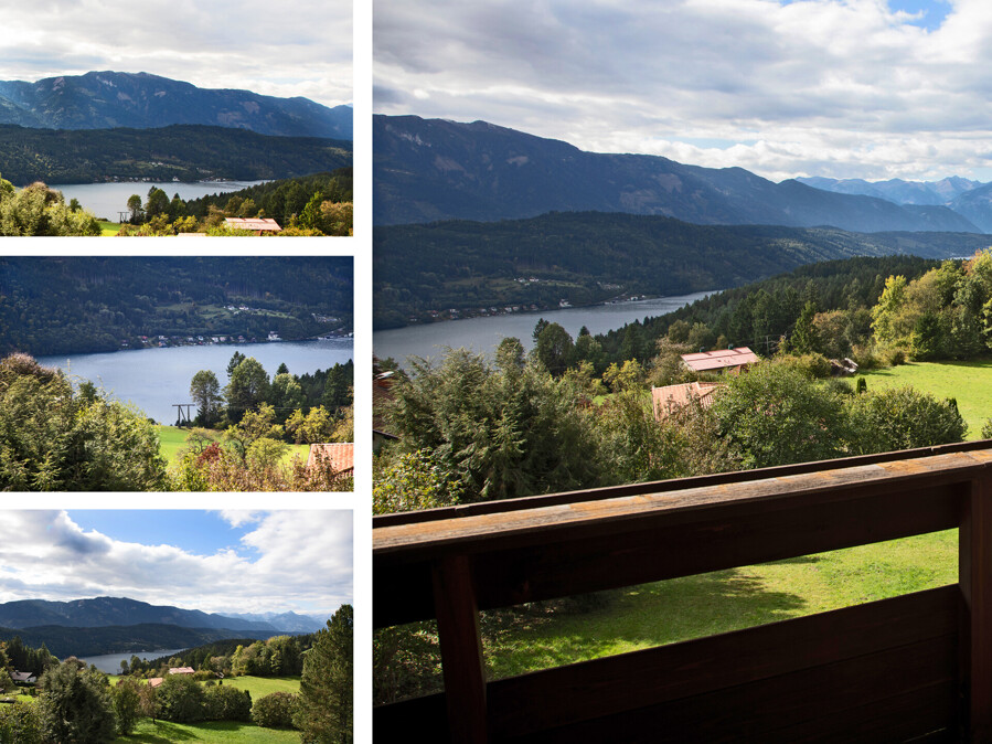 Luxuriöses Anwesen mit Panoramablick auf den Millstätter See – Garten mit Ausblick