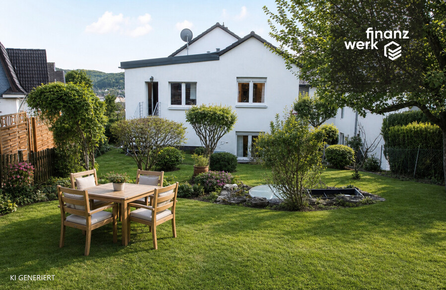 Platz für zwei Generationen: freistehendes Haus mit Panoramablick in Hagen-Haspe – Garten virtuelles Homestaging