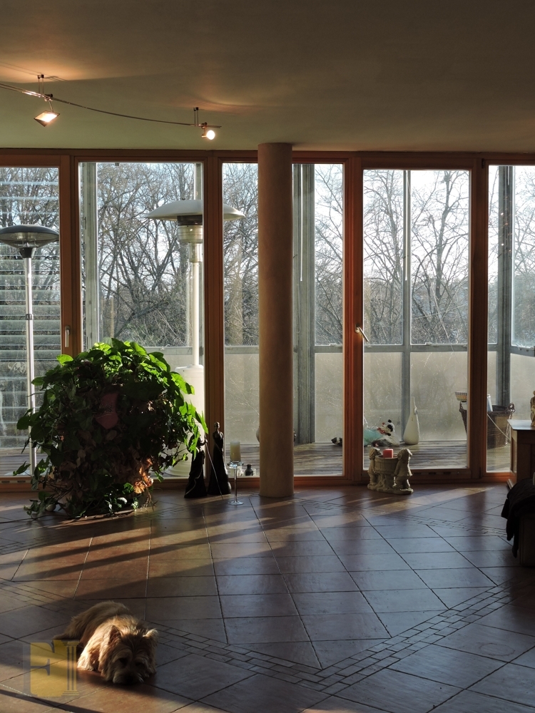 2020-02-05 Blick von Eingangsbereich in Wohnen u WiGarten