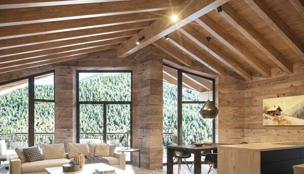 Saas-Fee -Penthouse-Livingroom