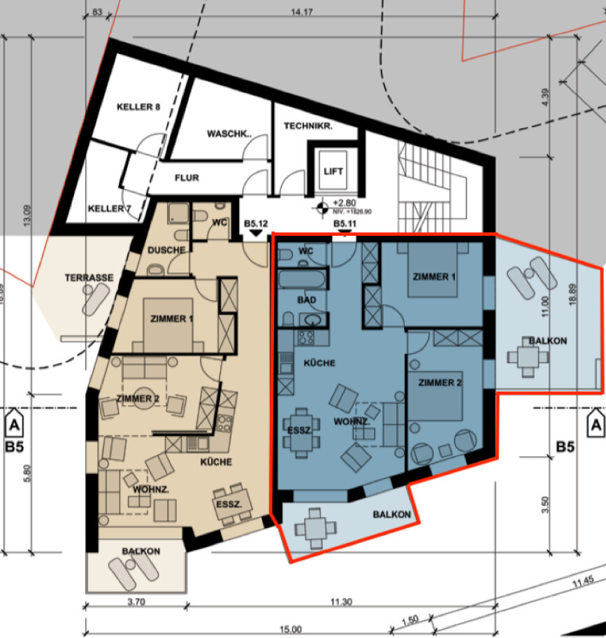 Apartment B5.11 layout