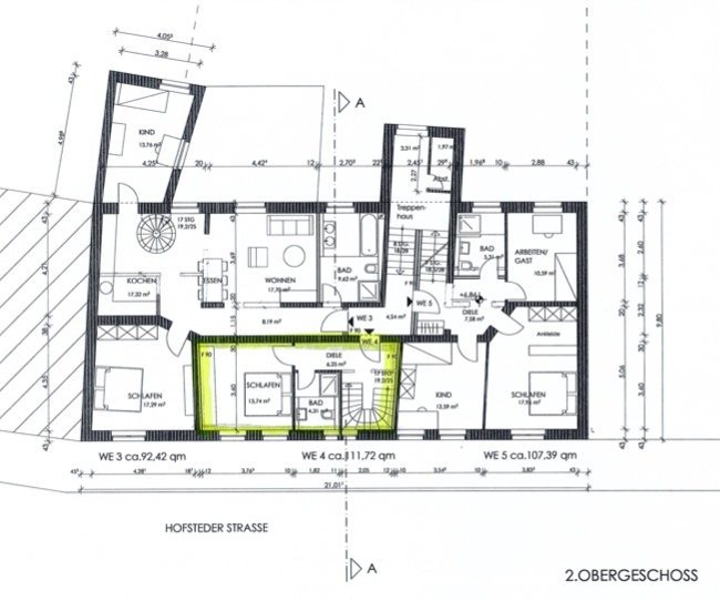 Grundriss Maisonette-Wohnung, 2. OG