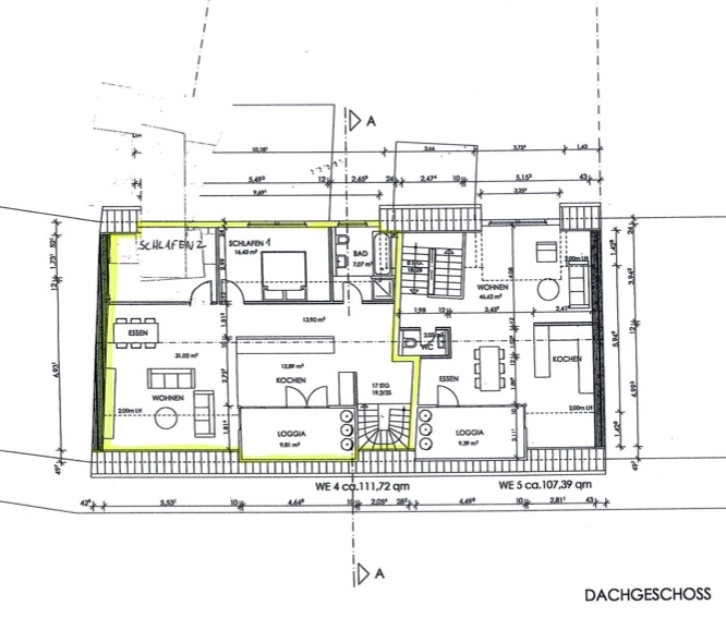 Grundriss Maisonette-Wohnung, DG