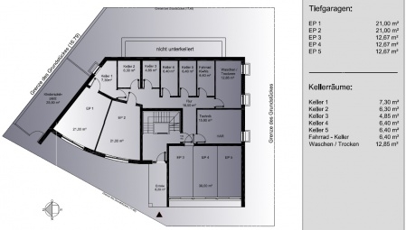 Grundrisse Tiefgaragen Kellerräume Neubau Wittbräucker Str.