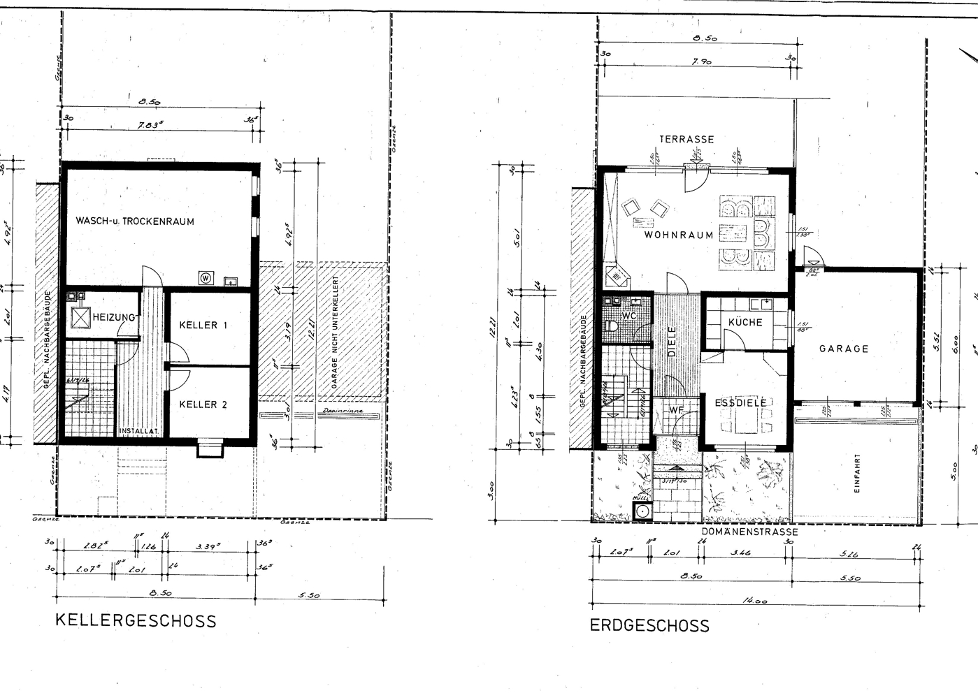 Grundrisse_Keller-, Erdgeschoss