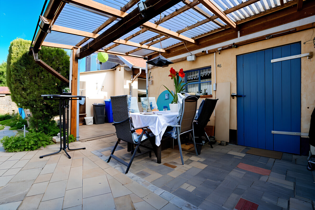 Die überdachte Terrasse