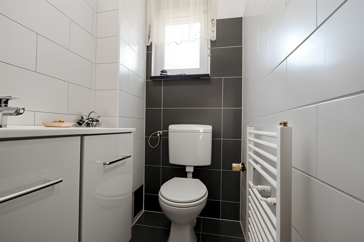 Das moderne Tageslicht-WC