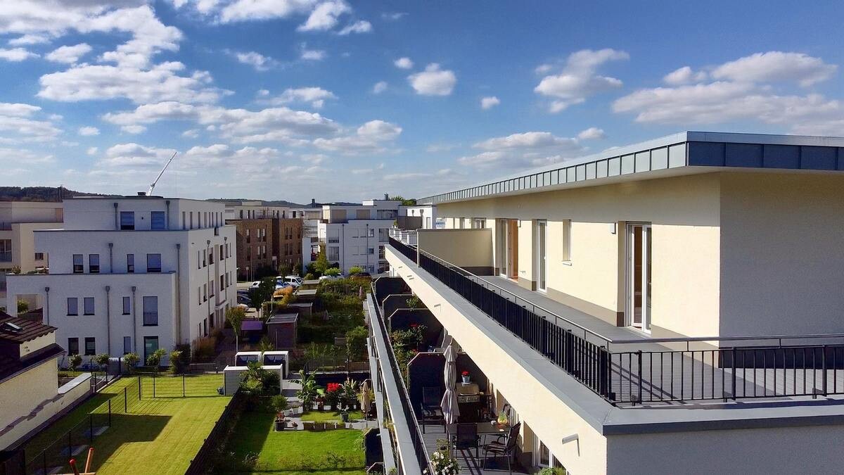 Blick auf die Dachterrasse