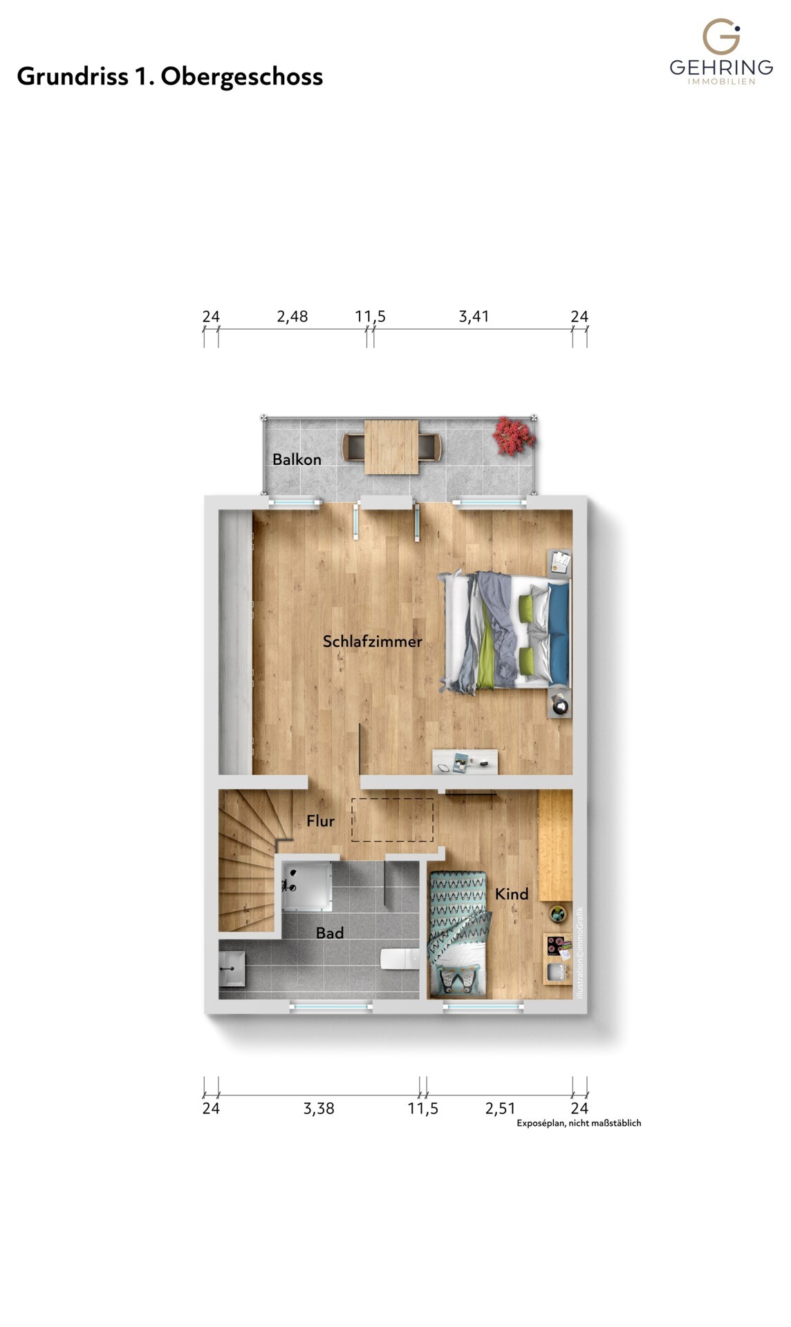 Grundriss, Obergeschoss aktuell