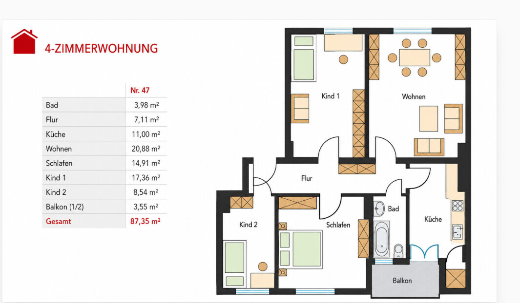 Grundriss der Wohnung