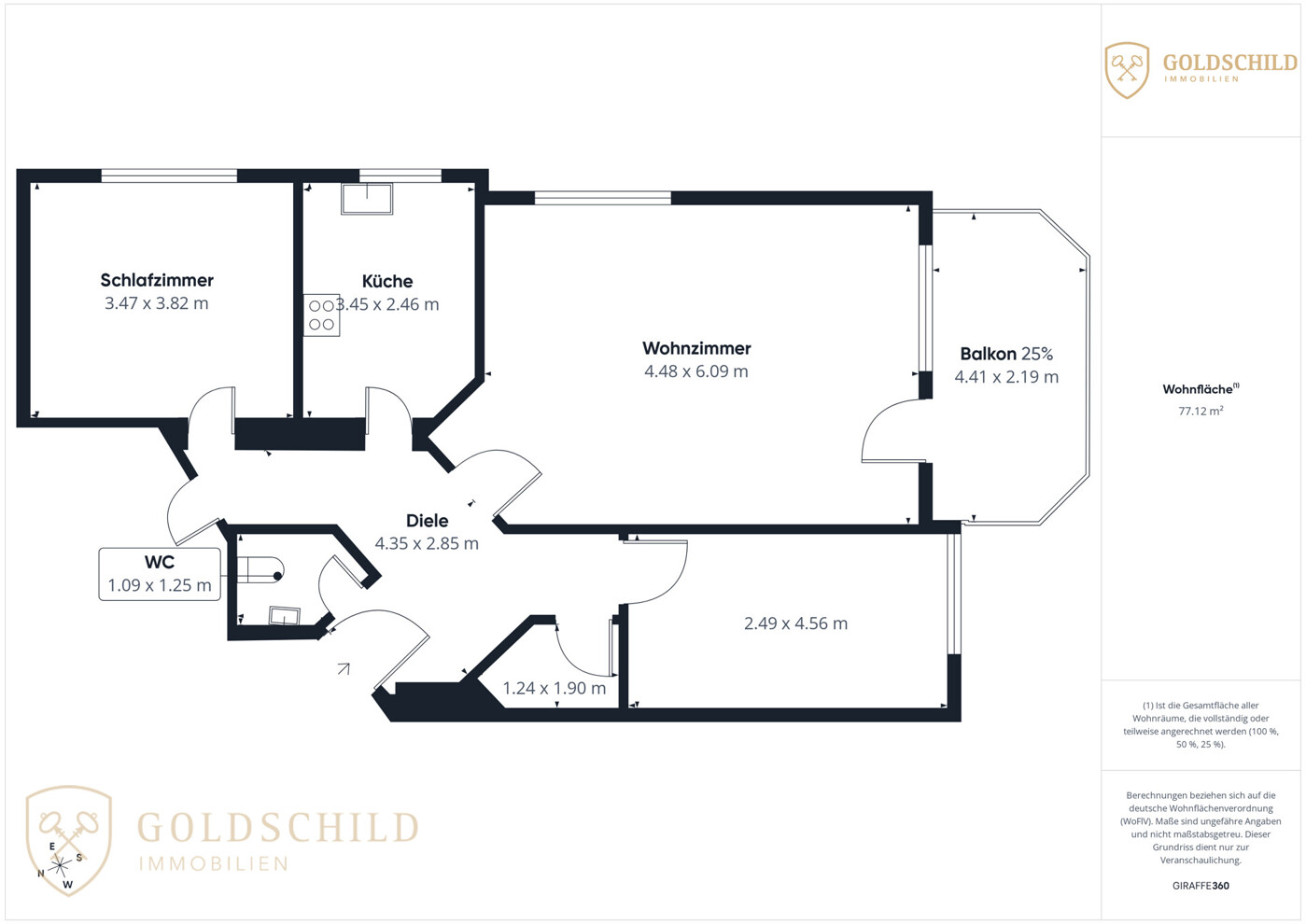 Grundriss der Wohnung 