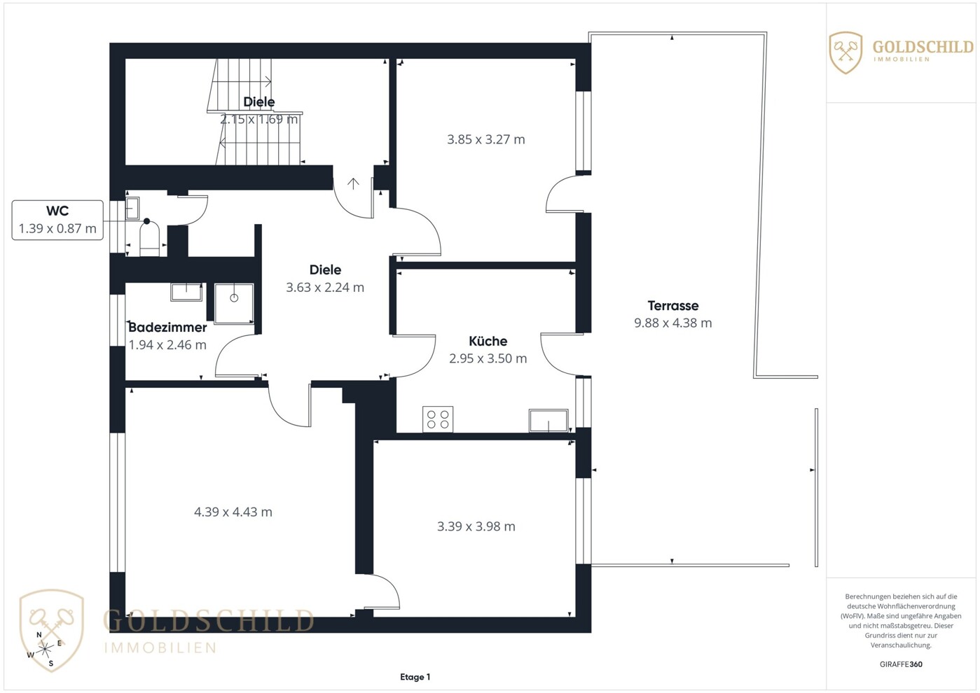 Grundriss Wohnung 1