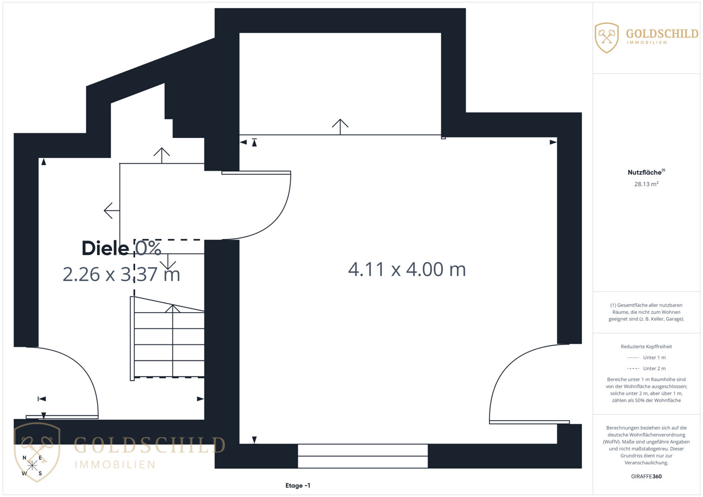 Doppelgarage und Teil Treppenhaus