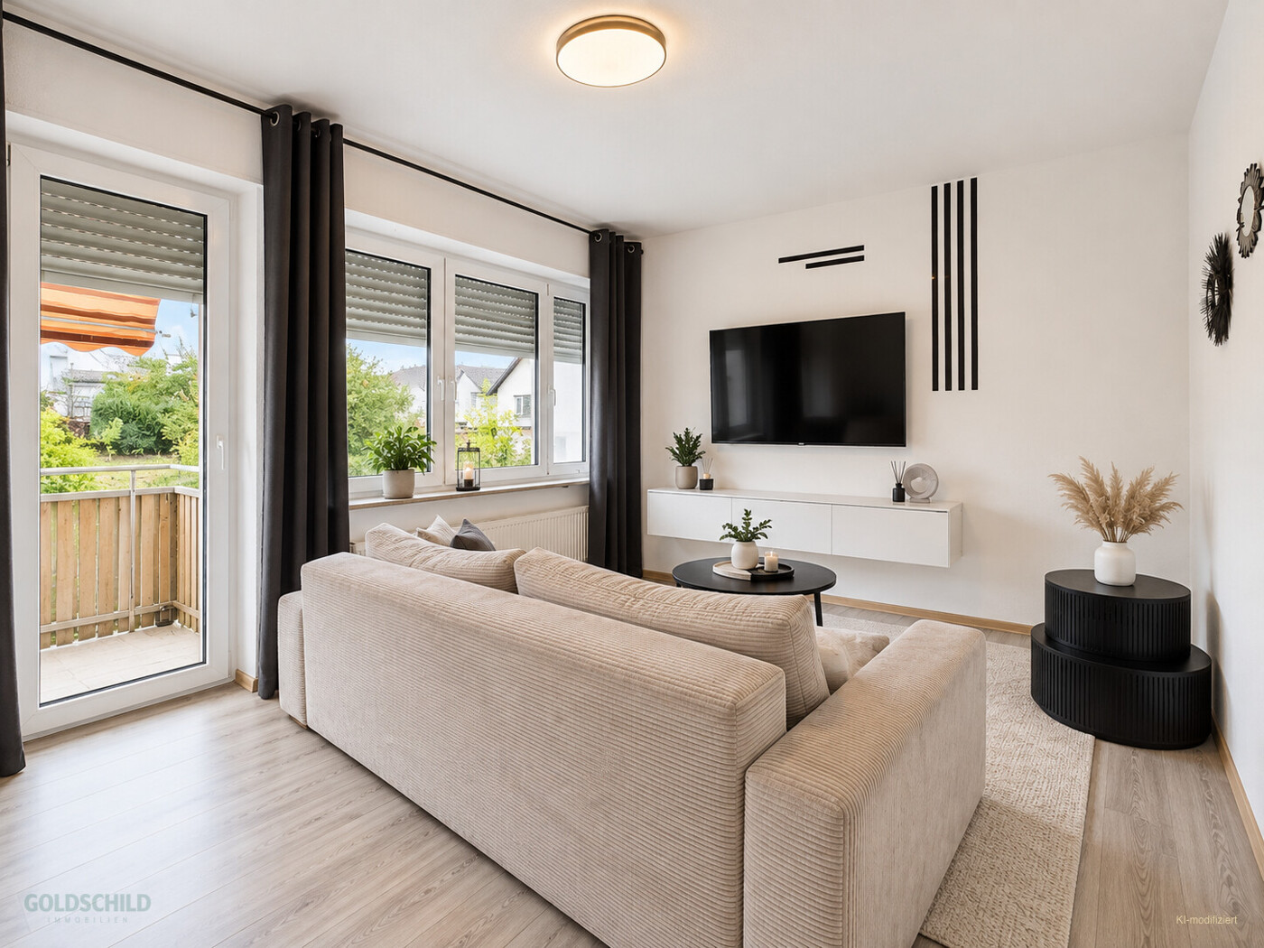 Mehrfamilenhaus_Aalen_1.OG_Wohnung_links_Wohnen (KI-modifiziert)