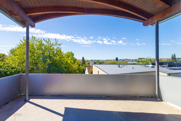 Balcone coperto con vista panoramica