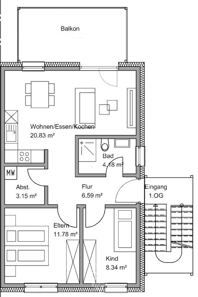 Grundriss OG-Wohnung-rechts