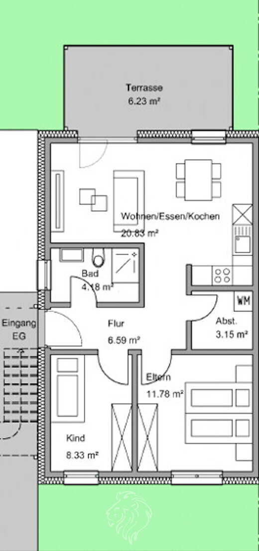 Grundriss EG-Wohnung-links